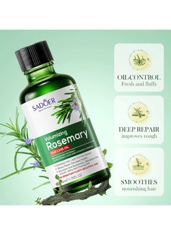 SADOER 2-PACKS Rosemary Essential Oil for Hair Care, Improves Dry and Frizzy Hair, Hair Repair Essential Oil 50ml*2  - Image 2