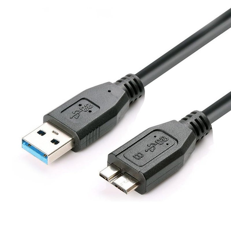 إيغويل كابل USB 3.0 للقرص الصلب المحمول / SSD - متوافق مع سامسونج / Western Digital / Buffalo / Transcend / WD / Seagate / LaCie / Toshiba / Freecom / Iomega وأكثر من ذلك - USB 3.0 A / Micro-B ، (1M ، 2PACK) - Image 1