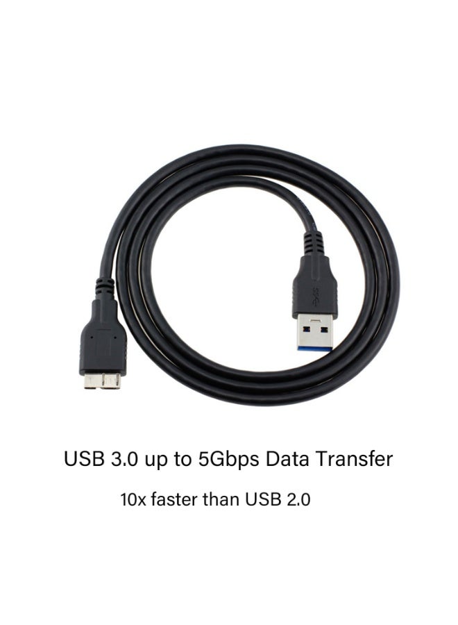 إيغويل كابل USB 3.0 للقرص الصلب المحمول / SSD - متوافق مع سامسونج / Western Digital / Buffalo / Transcend / WD / Seagate / LaCie / Toshiba / Freecom / Iomega وأكثر من ذلك - USB 3.0 A / Micro-B ، (1M ، 2PACK) - Image 3