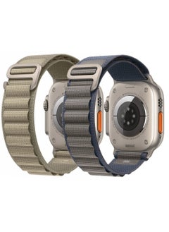 Generic (Pack of 2) Apple Watch Alpine Loop Band for Apple Watch Ultra 1/2 49mm 46mm 45mm 44mm 42mm Nylon Woven Sport Strap Compatible with iWatch Series 10 9 8 7 6 5 4 3 2 1 SE  - Image 2