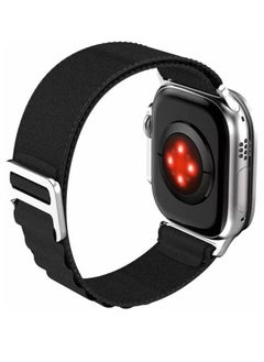 Alpine Loop Compatible with Apple Watch Band For Ultra 49MM Textile Nylon Rugged Alpine Loop with Metal G‑Hook Compatible for Apple Watch SE/ Series 8/7/6/5/4/3/2/1 Black