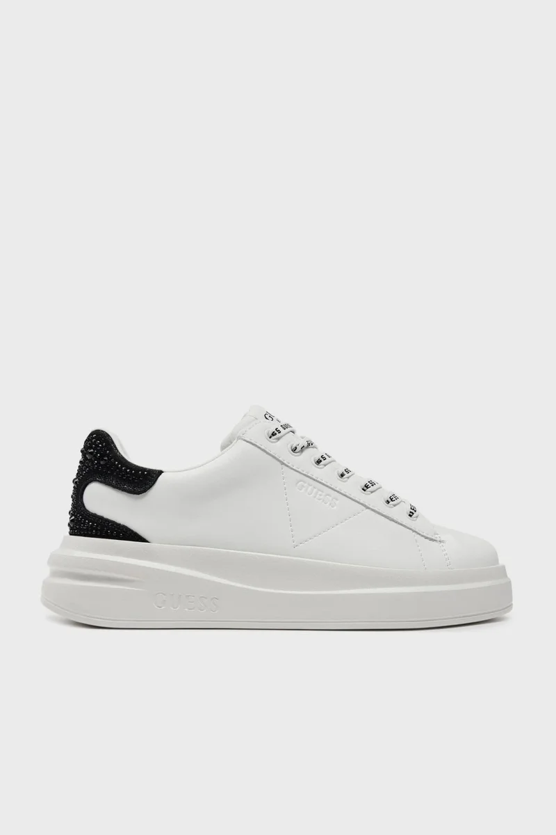 GUESS Elbina Logo Stone Sneaker Shoes FLTELBLEA12 Women's Shoes Fltelb LEA12 Whblk