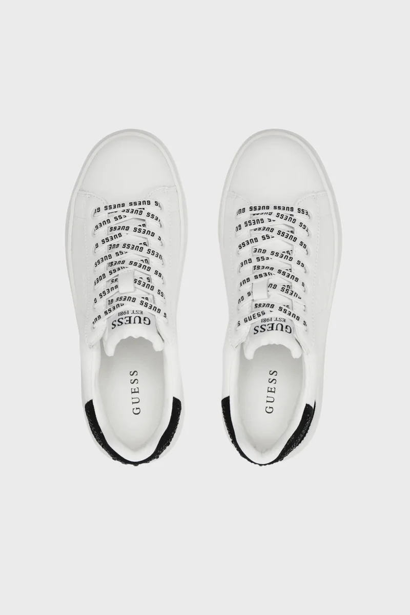 GUESS Elbina Logo Stone Sneaker Shoes FLTELBLEA12 Women's Shoes Fltelb LEA12 Whblk