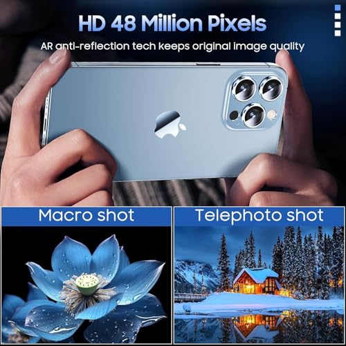 KEKOZE Camera Lens Protector Compatible With iPhone 14 Pro and iPhone 14 Pro Max � Full Coverage 9H Tempered Glass with Metal Plate, HD Clear, Joint Camera Ring Protector - Blue - Image 4