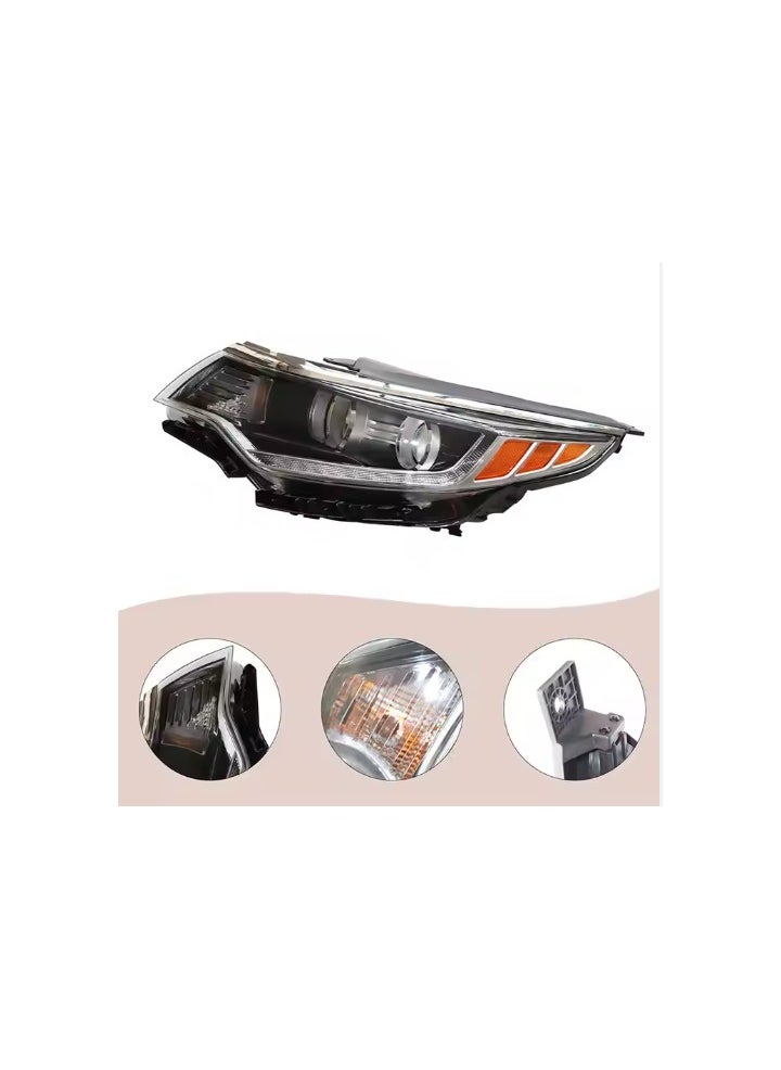 Generic Headlight With LED For 2016 2017 2018 Kia Optima, Direct Replacement Headlamp Black Housing Color Lens Color Clear Yellow  - Image 2