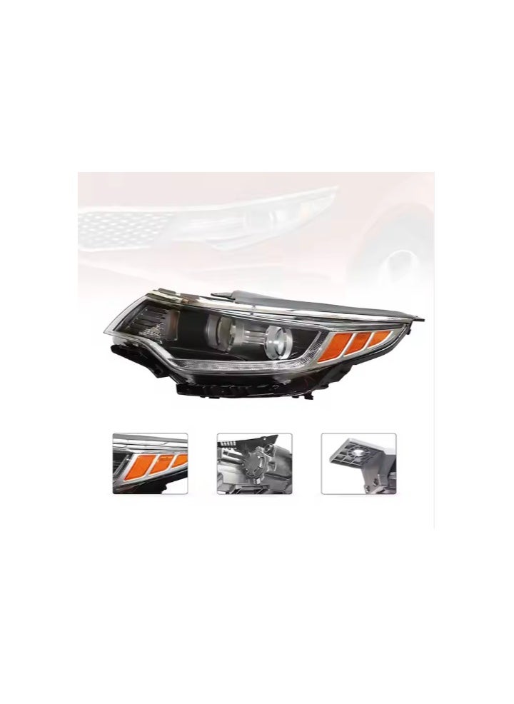 Generic Headlight With LED For 2016 2017 2018 Kia Optima, Direct Replacement Headlamp Black Housing Color Lens Color Clear Yellow  - Image 3