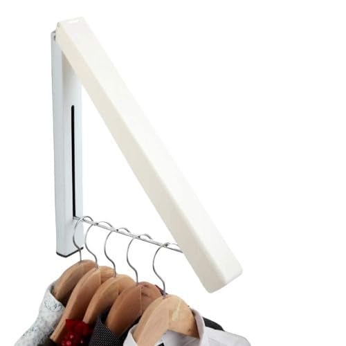 Nityasiddh Foldable Clothing Rack WallMounted Retractable Clothes Hanger for Laundry Dryer Room Hanging Drying Rod Small Collapsible Folding Garment Racks Dorm Accessories - Image 1