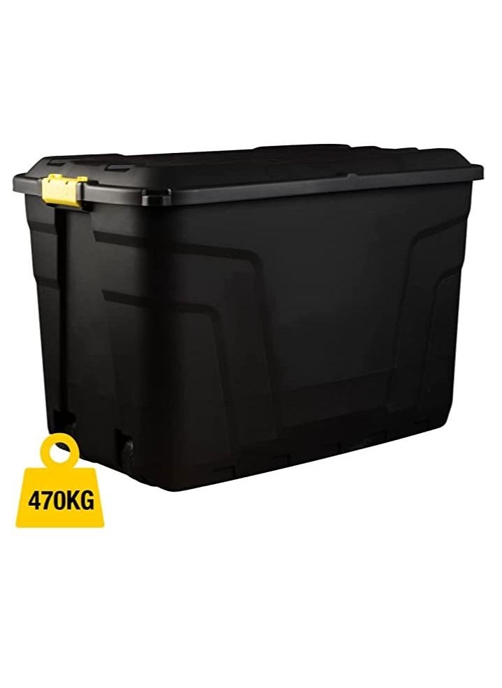 Strata - Strata Storage Box With Wheels, Black, 190 Liters, 99.7 x 59 x 66 cm, HTC-STR-753 - Image 1