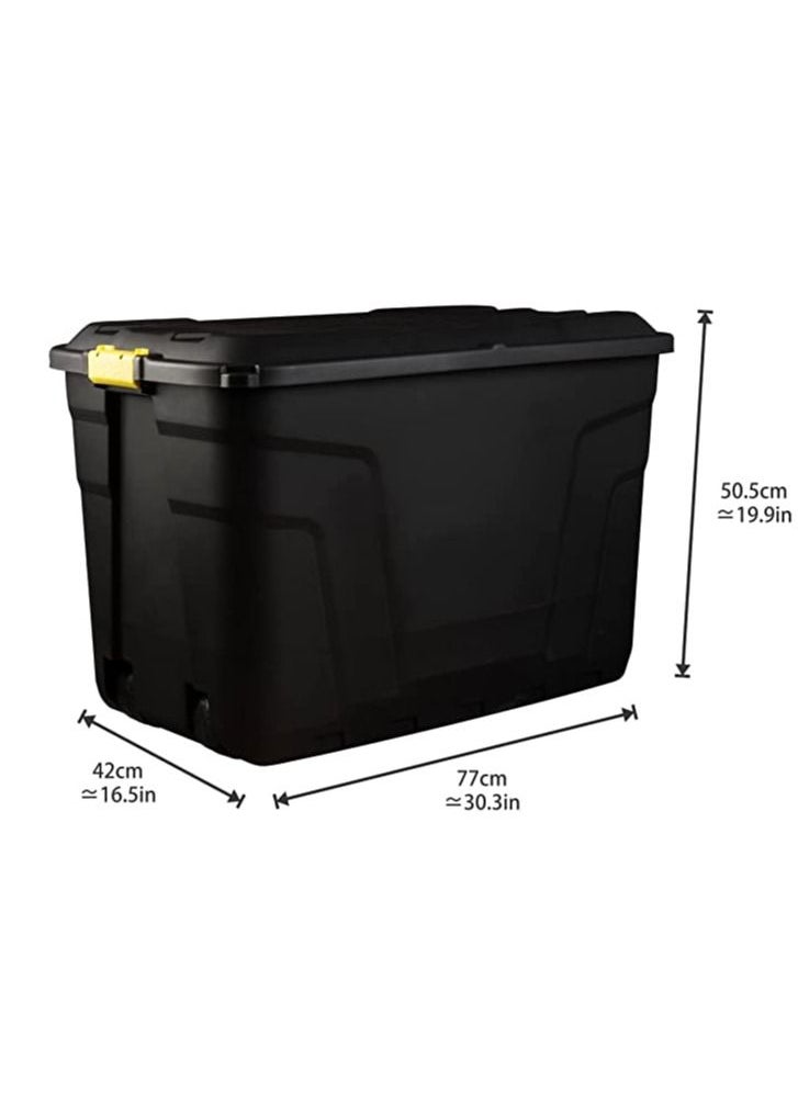 Strata - Strata Storage Box With Wheels, Black, 190 Liters, 99.7 x 59 x 66 cm, HTC-STR-753 - Image 1