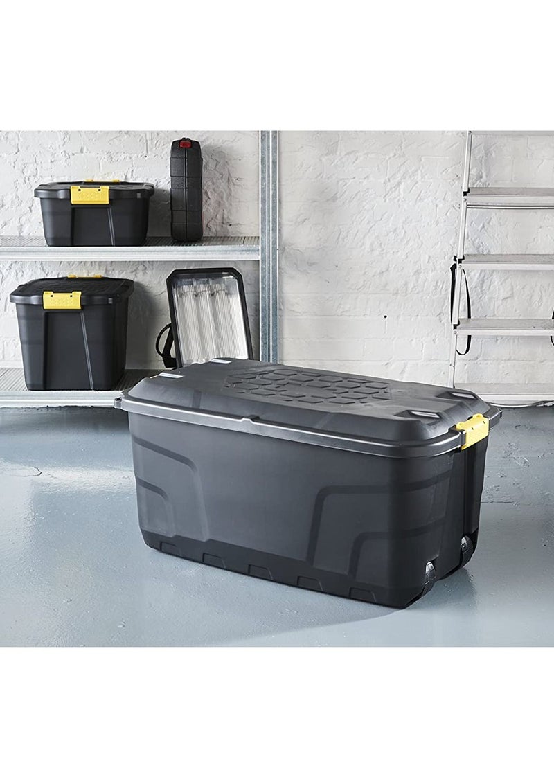 Strata - Strata Storage Box With Wheels, Black, 190 Liters, 99.7 x 59 x 66 cm, HTC-STR-753 - Image 1