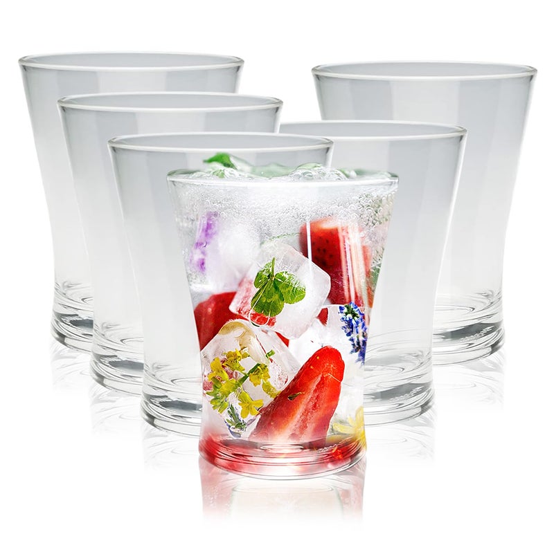 Arora Clear Plastic Tumblers Set of 6 16oz Acrylic Reusable Drinking Glasses Water Tumblers BPAfree Water Cups for Parties Holidays Everyday Use