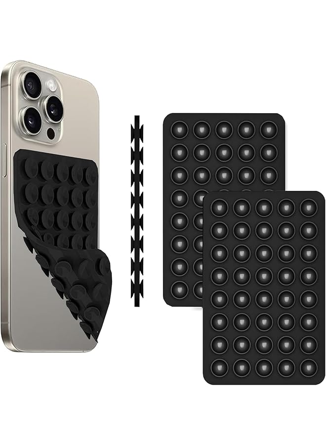 Green Tiger 2 Pcs Silicone Suction Phone Case Mount, Suction Cup Phone Mount Non Slip Sticky Phone Grip for iPhone and Android Phone Accessories Hands-Free Strong Grip Holder for Selfies and Videos - Image 1