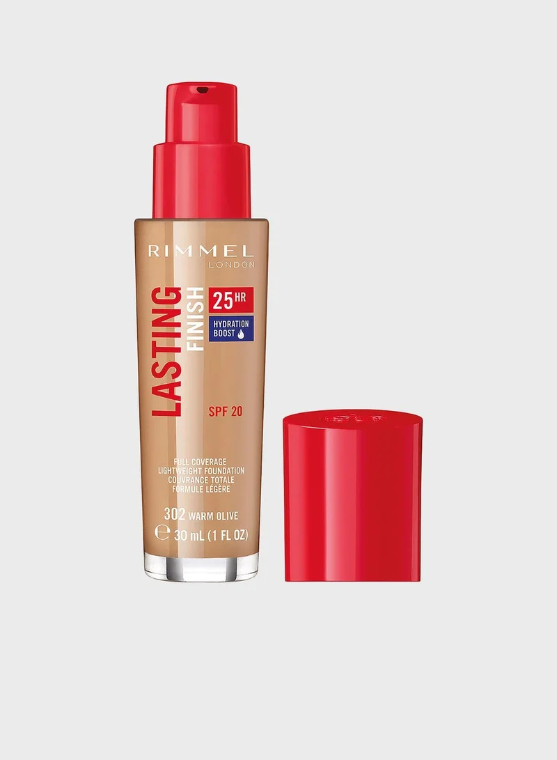RIMMEL LONDON Rimmel Lasting Finish 25HR Foundation – 302 – Warm Olive, 30ml