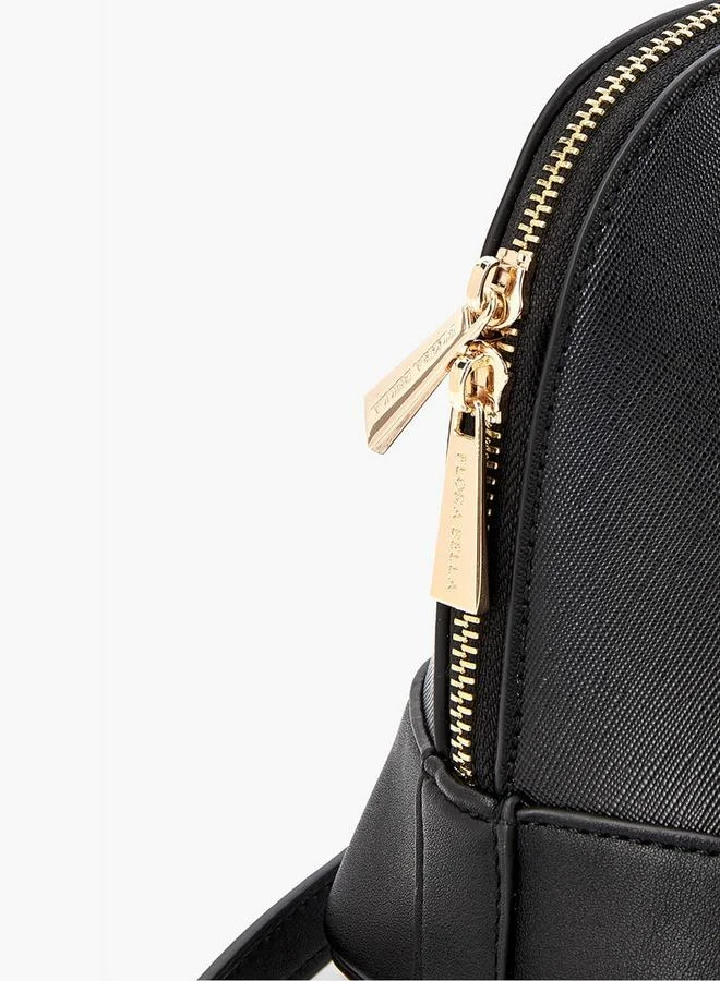 Flora Bella By Shoexpress Solid Tote Bag with Detachable Strap and Zip Closure