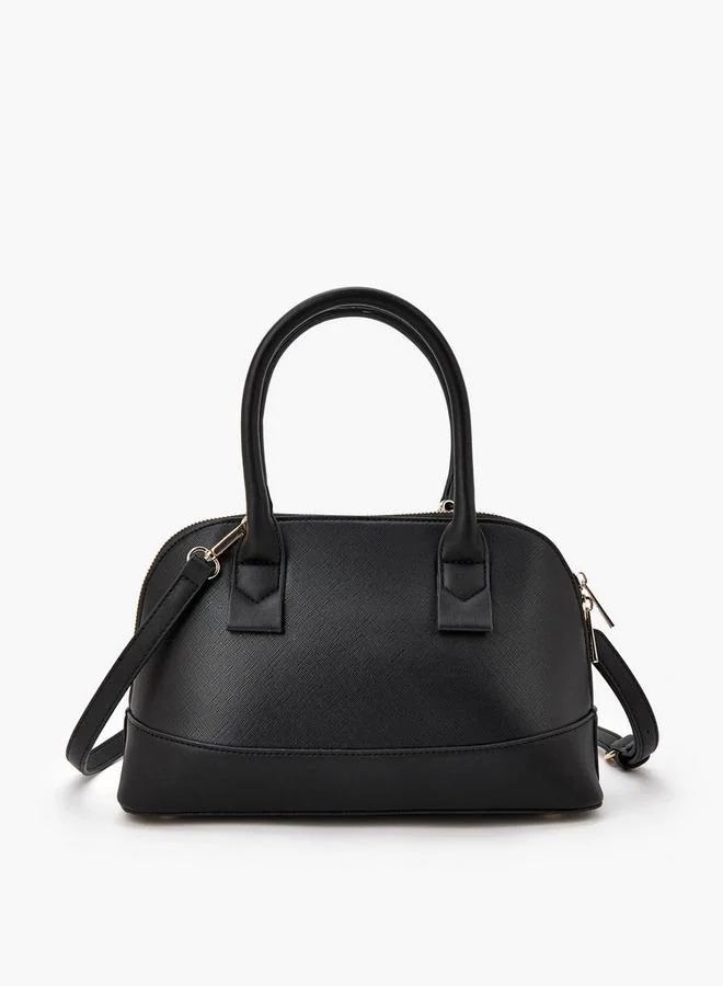 Flora Bella By Shoexpress Solid Tote Bag with Detachable Strap and Zip Closure
