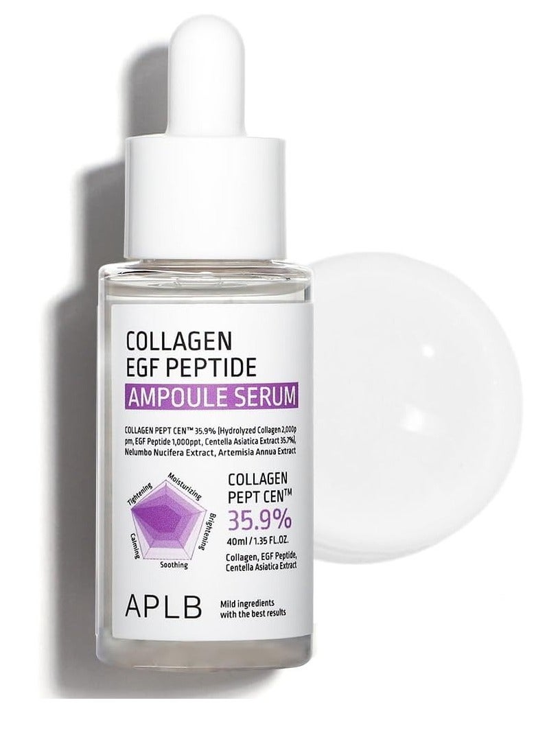 APLB Collagen EGF Peptide Ampoule Serum | COLLAGEN PEPT CEN™ 35.9% 1.35 FL.OZ/Korean Skincare, Elasticity care, Long lasting moisturizing, Revitalize for gentle and improve skin texture - Image 1