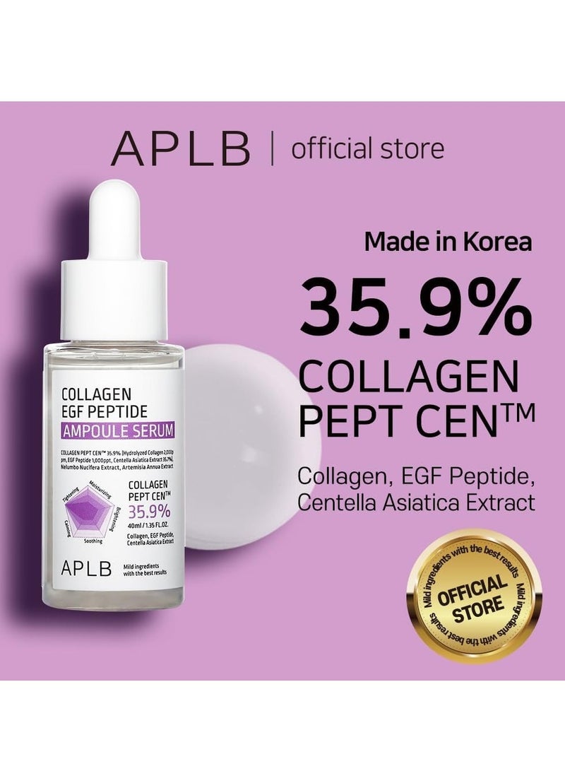 APLB Collagen EGF Peptide Ampoule Serum | COLLAGEN PEPT CEN™ 35.9% 1.35 FL.OZ/Korean Skincare, Elasticity care, Long lasting moisturizing, Revitalize for gentle and improve skin texture - Image 2
