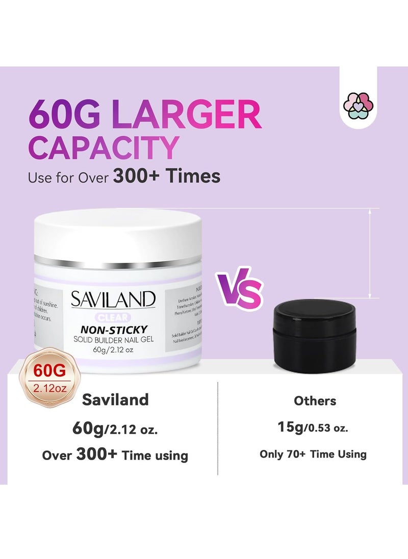 Saviland Saviland Solid Builder Nail Gel - 60g Large Capacity 3D Nail Gel Sculpting Gel for Nail Art Non-Sticky Hand Hard Gel Carving Gel Nail Glue Extension Gel with Sequins Chrome Nail Powder DIY Salon Home  - Image 4