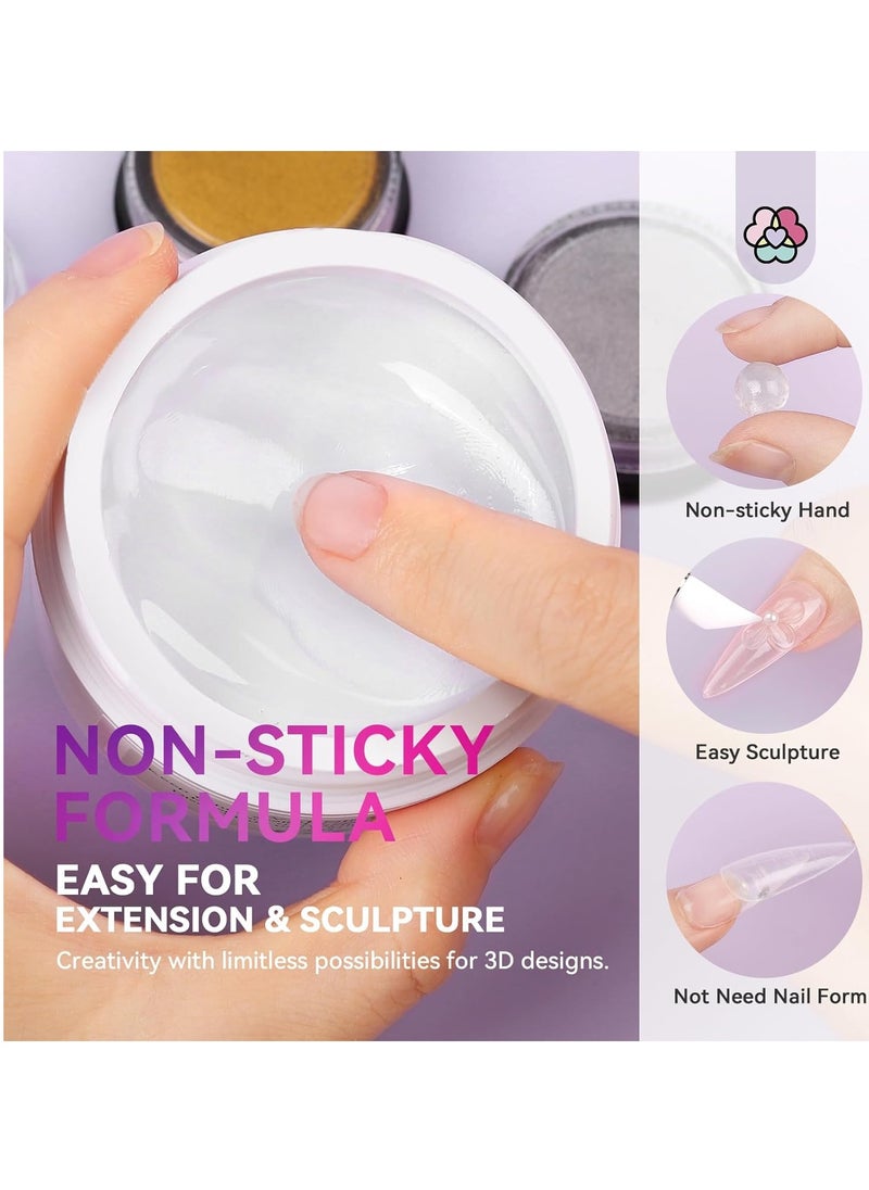 Saviland Saviland Solid Builder Nail Gel - 60g Large Capacity 3D Nail Gel Sculpting Gel for Nail Art Non-Sticky Hand Hard Gel Carving Gel Nail Glue Extension Gel with Sequins Chrome Nail Powder DIY Salon Home  - Image 2