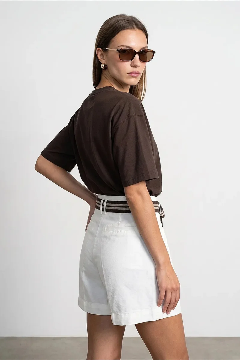 Dilvin Coffee Brown DILVIN Oversized Cotton Crew Neck T-Shirt for Women | Best Price UAE