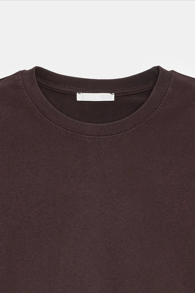 Dilvin Coffee Brown DILVIN Oversized Cotton Crew Neck T-Shirt for Women | Best Price UAE