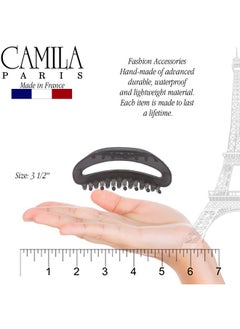 CAMILA Paris Cp3124 French Hair Clip For Women, Gray, Girls Hair Claw Clip Jaw Fashion Durable And Styling Hair Accessories For Women, Luxury Ladies Strong Hold No Slip Grip Clamp, Made In France  - Image 3