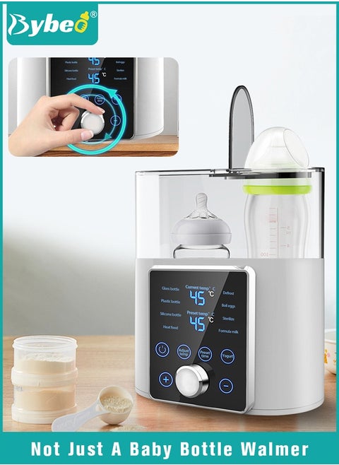9 In 1 Baby Bottle Warmer & Sterilizer & Electric Baby Food Makerr & Milk Heater Defrost with Timer, Accurate Temperature Control, LCD Display, Night Light, Sterilizing, For Double Bottles Milk Warmer