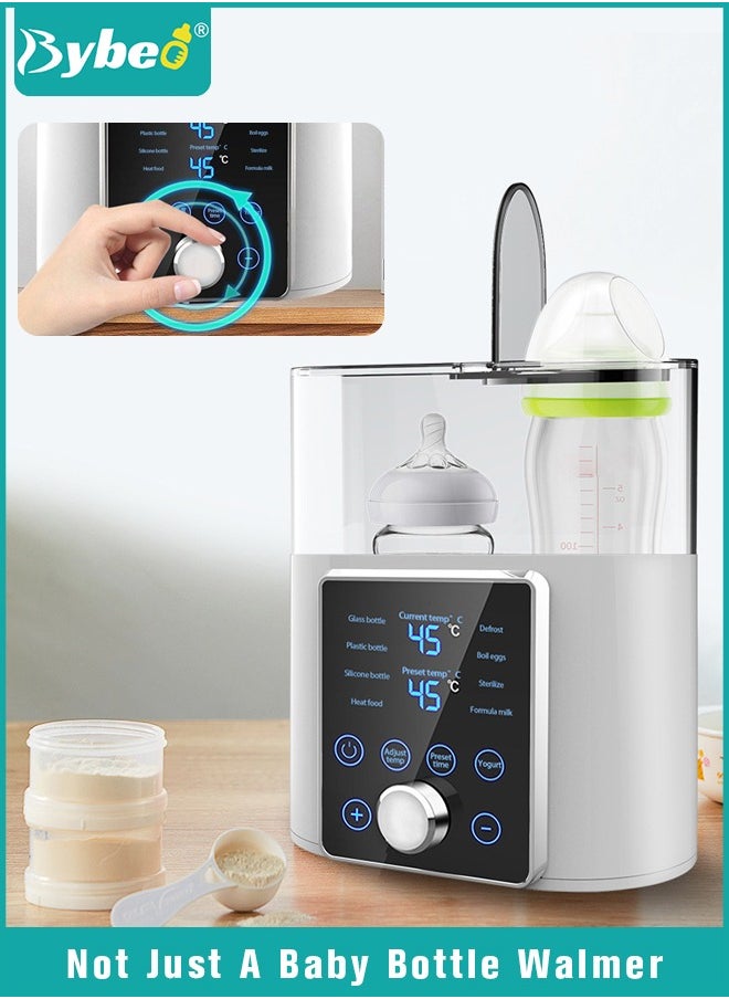Bybeo 9 In 1 Baby Bottle Warmer & Sterilizer & Electric Baby Food Makerr & Milk Heater Defrost with Timer, Accurate Temperature Control, LCD Display, Night Light, Sterilizing, For Double Bottles Milk Warmer  - Image 1