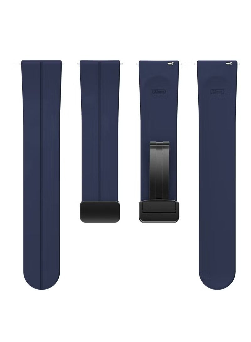 HW 22MM Straps Compatible with Huawei Watch GT5(46MM)/GT4(46MM)/GT3(46MM)/GT3 Pro(46MM)/GT2(46MM)/GT2e(46MM)/GT/GT Runner,Huawei Watch 4/4 Pro/3/3 Pro,Honor Watch 4 Pro/GS3/Magic Watch 2,Soft Silicone Band With Magnetic Buckle for Men,Women,Blue - Image 4