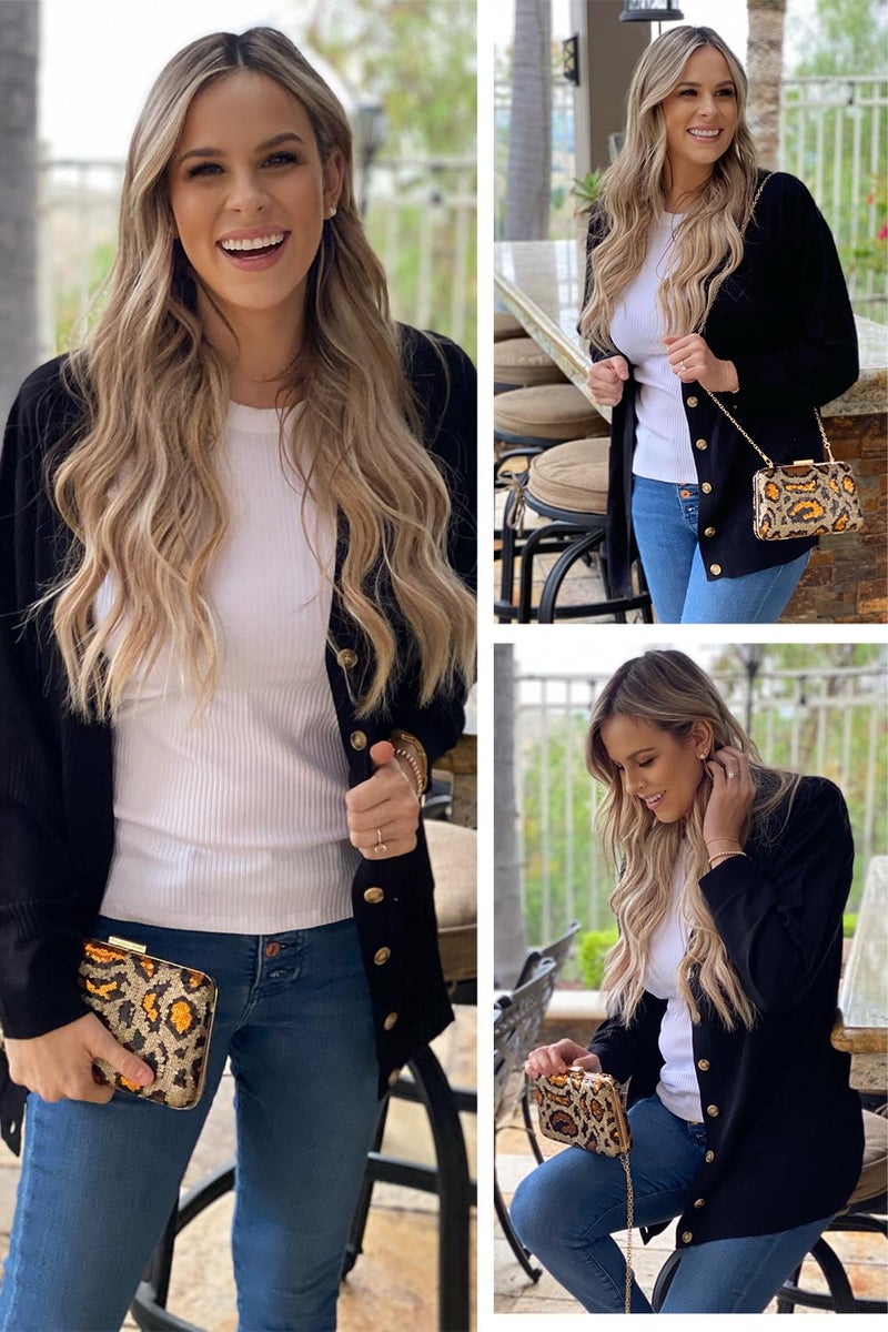 Arach&Cloz Womens Summer Fashion 2025 Long Cardigan Business Sweaters Black Cardigan Casual Sweater Trendy Clothing L - Image 5