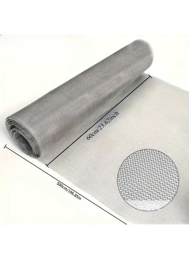Stainless Steel Wire Mesh Fine Screen 60x500 cm Rust Resistant Garden Pest Control - Image 1