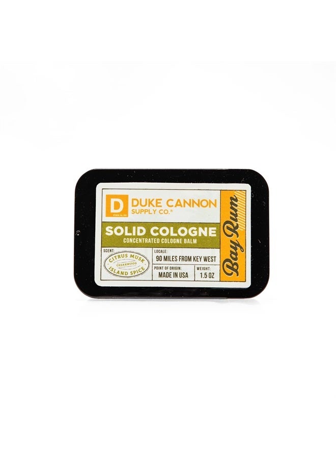 Duke Cannon Supply Co. Solid Cologne for Men Bay Rum (Citrus Musk, Cedarwood, Island Spice) - Concentrated Balm, Travel-Friendly Convenient Tin, Made with Natural & Organic Ingredients 1.5 oz (1 unit) - Image 1