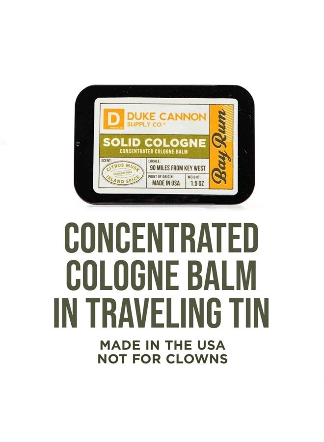 Duke Cannon Supply Co. Solid Cologne for Men Bay Rum (Citrus Musk, Cedarwood, Island Spice) - Concentrated Balm, Travel-Friendly Convenient Tin, Made with Natural & Organic Ingredients 1.5 oz (1 unit) - Image 2
