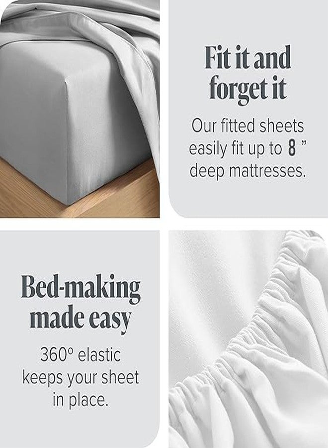 VIVEA RESERVE 400TC Cotton Feel Double Bed Elastic Fitted Bedsheet King Size Set || Includes 1 Solid Plain Fitted Bedsheet King Size Cotton with 2 Pillow Covers (78 × 72 Inches, Mist Green) - Image 5