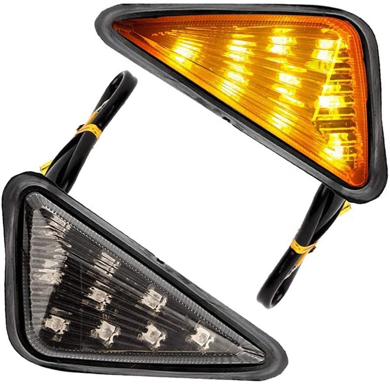 TRP Traders 12V Front Flush Mount LED Indicator Light for Yamaha R15, R15 V1, R15 V2, YZF R1, YZF R3, YZF R15 Honda Kawasaki Suzuki (Amber) - Pack of 2 - Image 1