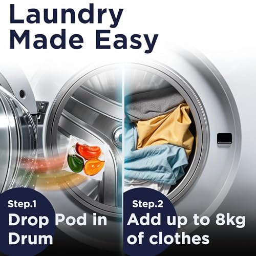 Ecosys 3-in-1 Dissolvable Magic Laundry Pods for 40 washes:Bioenzymes Infused,Tough Stain Fighter for Top & Front Load with Floral Aroma,1 Pod = 1 Wash for 5-7kg - Image 2