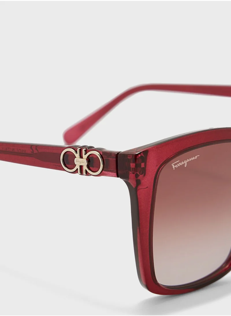 FERRAGAMO Modified Rectangle Oversized Sunglasses