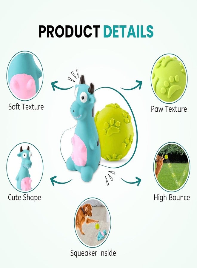 ARK AQUATICS مجموعة ألعاب مضغ مطاطية 2 في 1 من آرك أكواتيكس - (ثور أزرق وكرة بمخالب) للكلاب الصغيرة والجراء | لعبة تفاعلية غير سامة ومتينة للحيوانات الأليفة، مصنوعة من المطاط، للتدريب والمضغ واللعب - Image 4