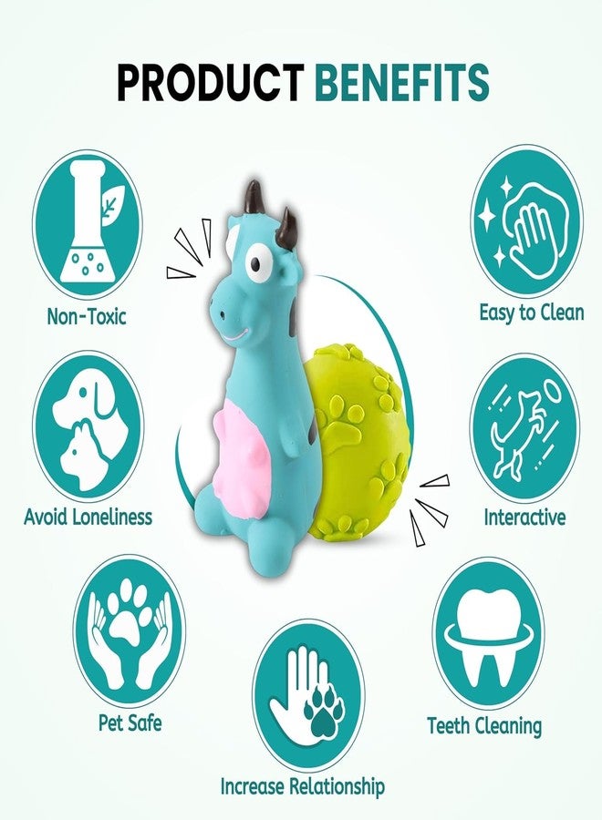 ARK AQUATICS مجموعة ألعاب مضغ مطاطية 2 في 1 من آرك أكواتيكس - (ثور أزرق وكرة بمخالب) للكلاب الصغيرة والجراء | لعبة تفاعلية غير سامة ومتينة للحيوانات الأليفة، مصنوعة من المطاط، للتدريب والمضغ واللعب - Image 5