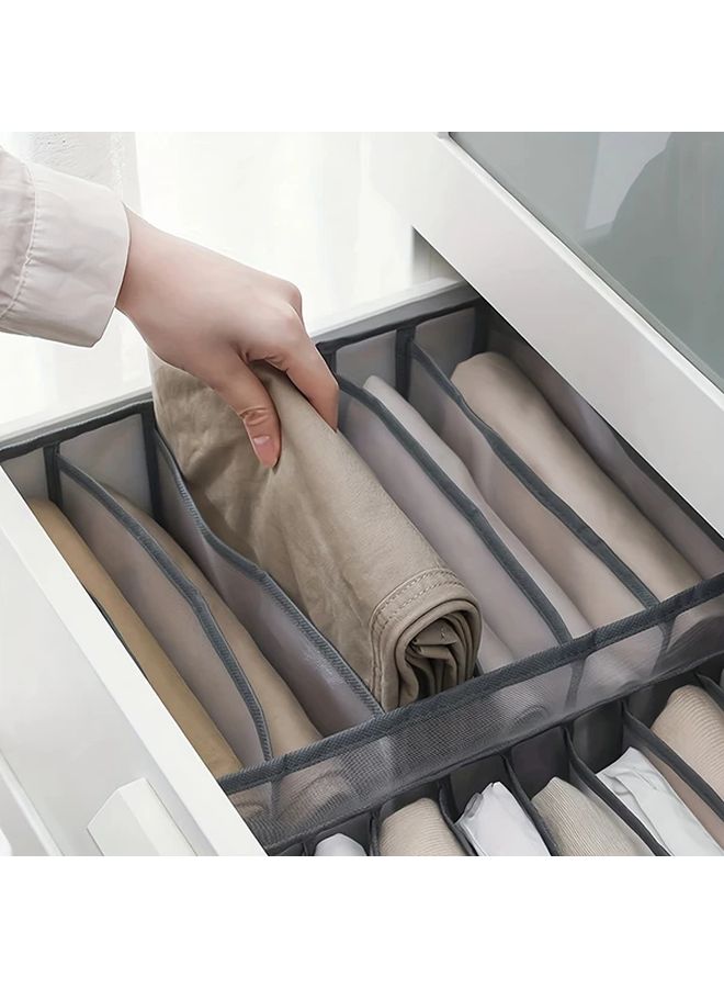 Gray Mesh Storage Box With Dividers For Organizing Clothes Pants And Underwear Drawer Organizer - Image 5