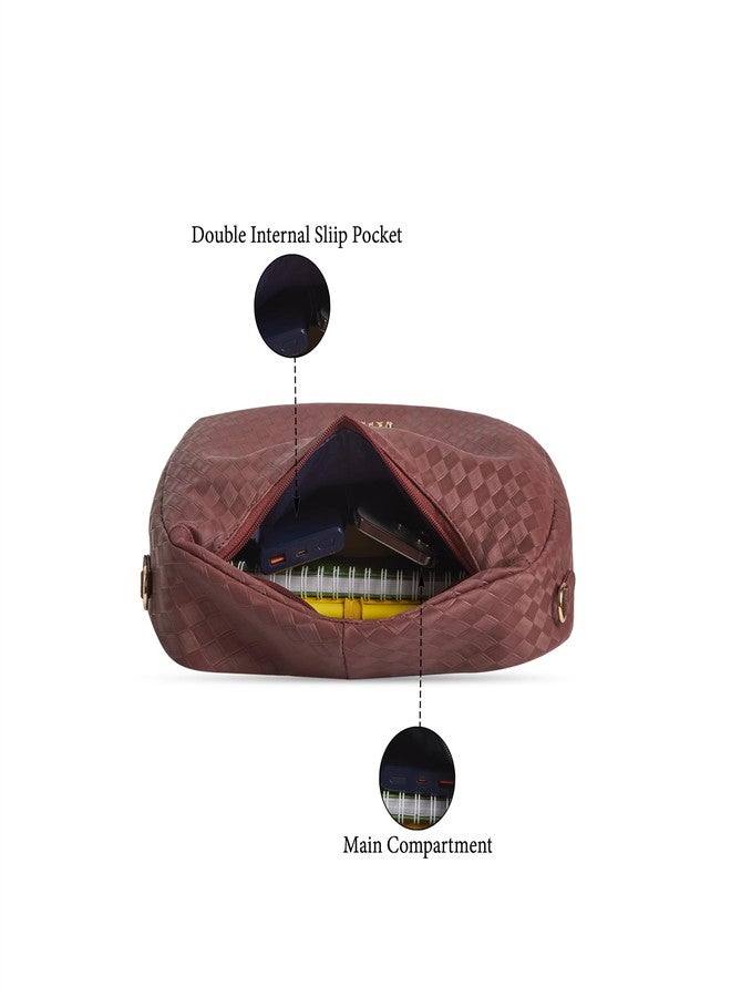 Caprese Maddy Medium Hobo Bag for Women with Adjustable & Detachable Strap | Stylish Textured Handbag for Everyday Use | Perfect for Casual Outings, Work, Travel, and Special Events (Cherry Red) - Image 4