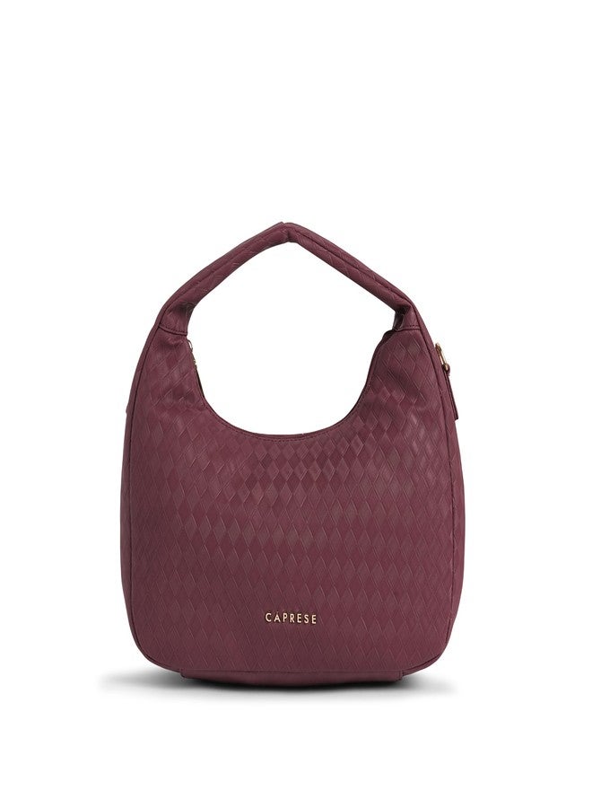 Caprese Maddy Medium Hobo Bag for Women with Adjustable & Detachable Strap | Stylish Textured Handbag for Everyday Use | Perfect for Casual Outings, Work, Travel, and Special Events (Cherry Red) - Image 1