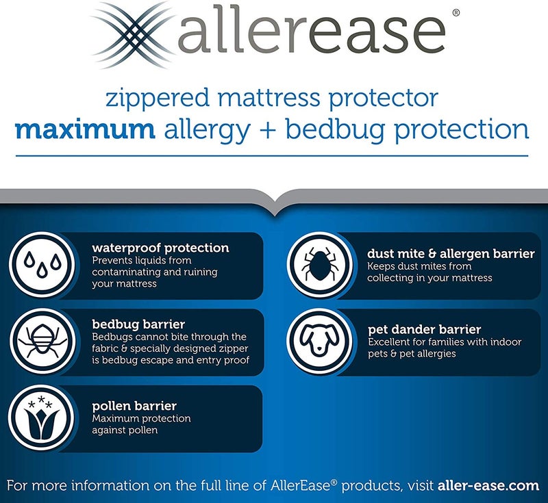 Aller-Ease AllerEase Waterproof Mattress Protector, Maximum Allergy Mattress Protector, King Zippered Mattress Cover - Image 4
