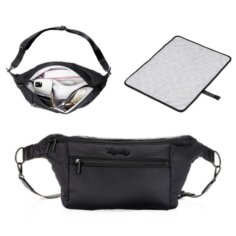 Itzy Ritzy Itzy Ritzy Adjustable StrapWear as a Crossbody Belt Shoulder Bag Black Small 