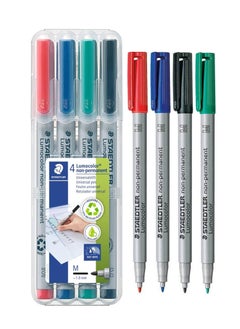 STAEDTLER 4-Piece Lumocolor Non-Permanent Universal Marker Medium Tip Multicolour  - Image 1