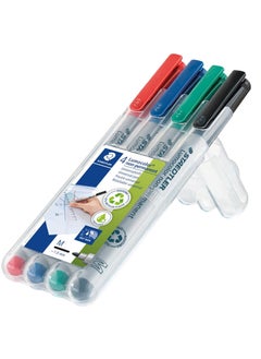 STAEDTLER 4-Piece Lumocolor Non-Permanent Universal Marker Medium Tip Multicolour  - Image 3