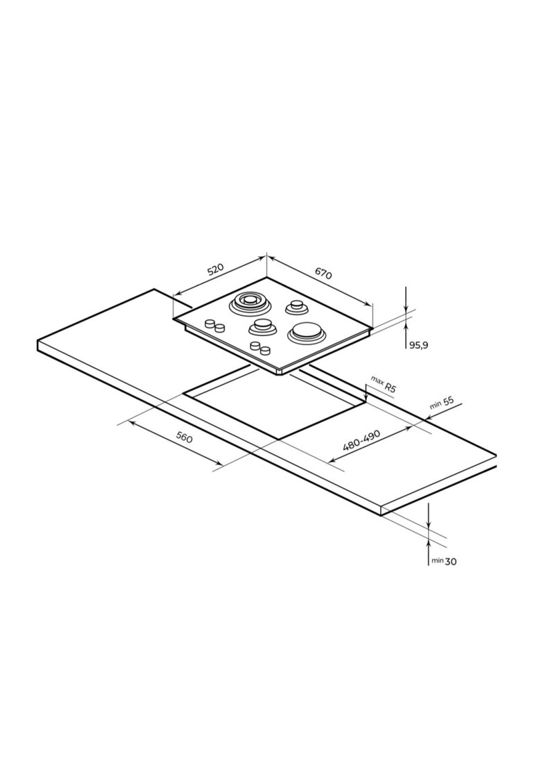 MILLEN - Built in Gas Hob 65 cm - Image 1