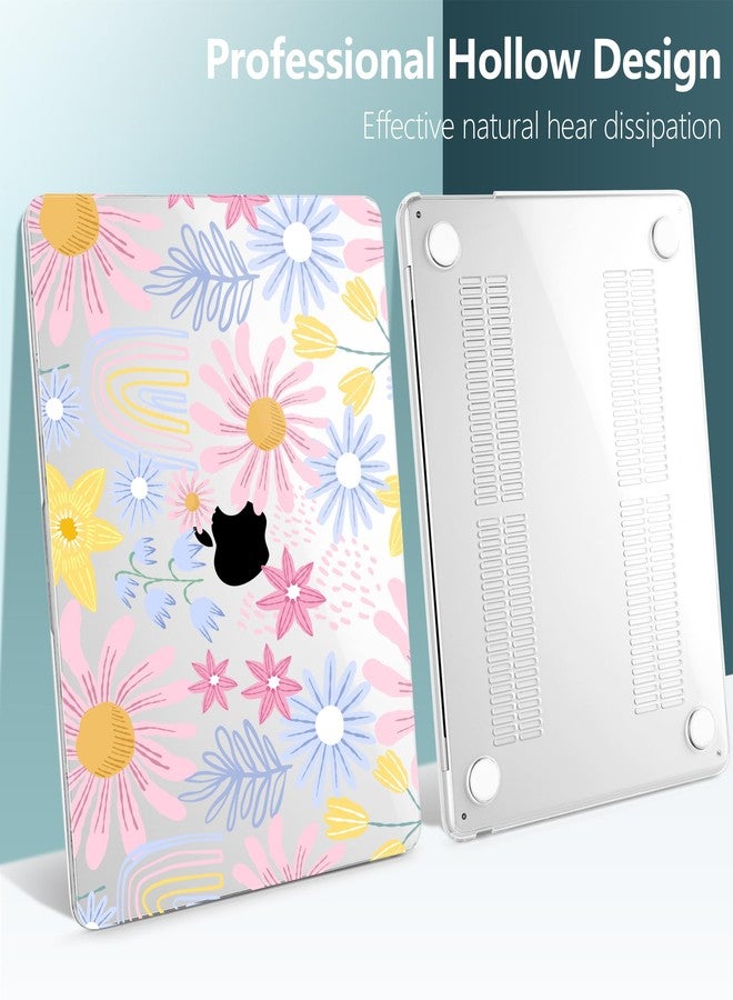 DONGKE Compatible with M4 MacBook Air 15 inch Case 2025 2024 2023 A3241 A3114 A2941 M3 M2 Liquid Retina Display Touch ID, Plastic Hard Case & Keyboard Skin & Screen Protector - Colorful Florals - Image 5