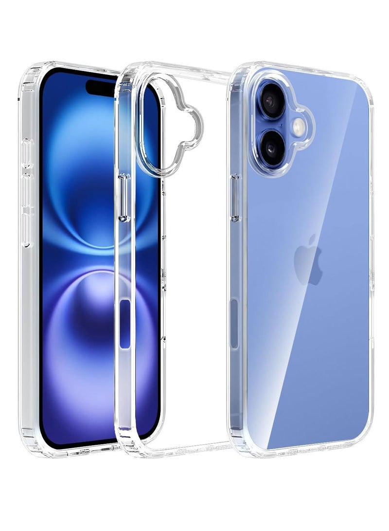 MIGOFAST Crystal Clear Case for iPhone 16 Plus (6.7-Inch), [Anti-Yellowing] Hard Back Slim Shockproof Bumper Anti-Scratch Suitable for Wireless Charging - Image 1