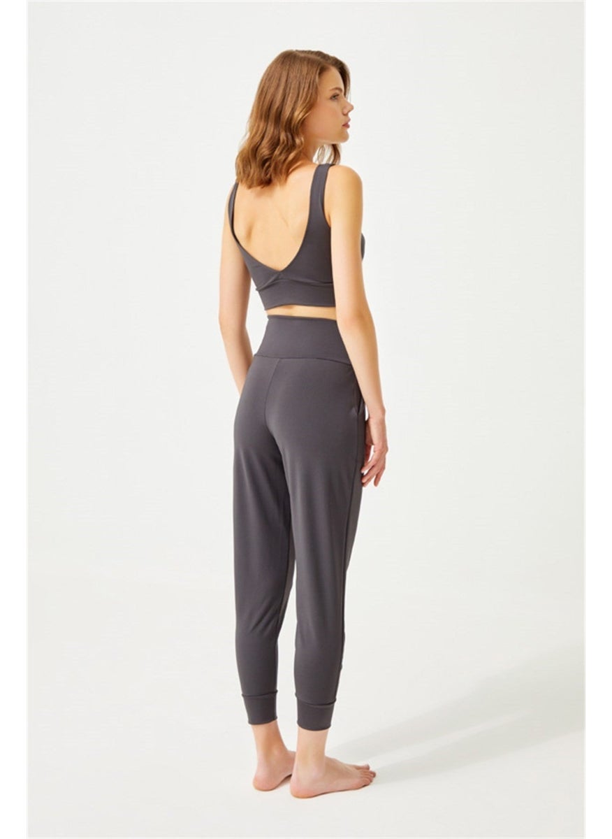 COTTONHILL Smoked High Waist Double Pocket Women's Jogger Sweatpants  - Image 2